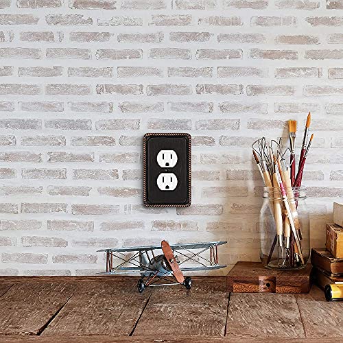 Rope Edge Decorative Wall Plate Switch Plate Outlet Cover, Aged Bronze (Single Duplex 2Pk, Aged Bronze) #TOP5