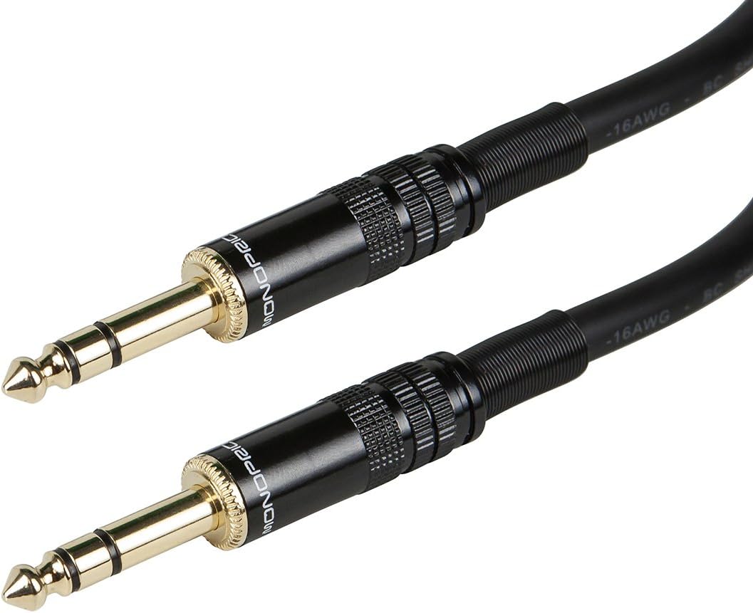 Monoprice 1/4 inch TRS Male to Male Premier Series Cable (16AWG) XLR Male to 1/4 inch TRS Male Cable