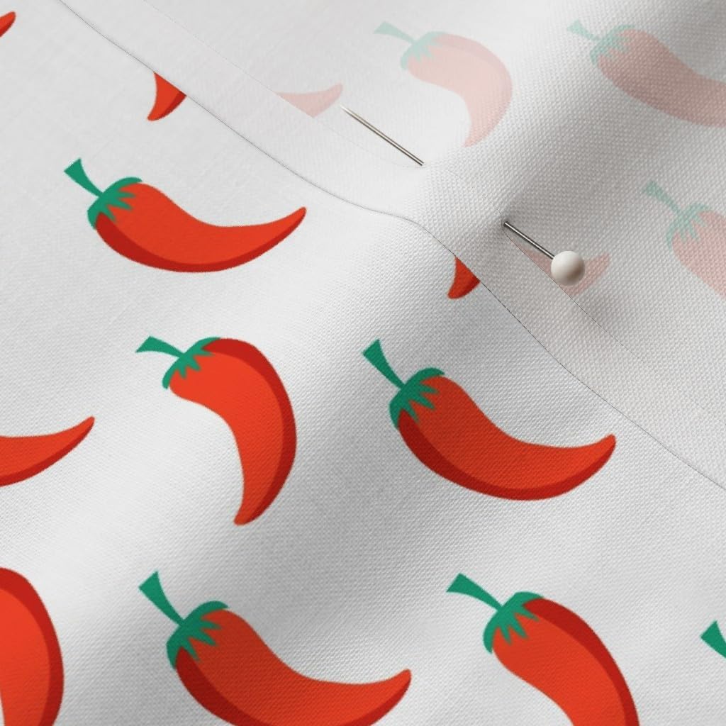 Spoonflower Fabric - Chili Mexican Peppers Spice Food Printed on Petal Signature Cotton Fabric Fat Quarter - Sewing Quilting Apparel Crafts Decor