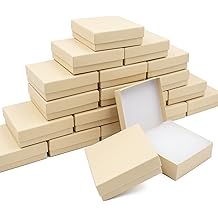 opaprain Cardboard Jewelry Brown Gift Boxes 20 Pack3.5&times;3.5&times;1 inches, its apply to displaying necklaces, rings, bracelets, earrings