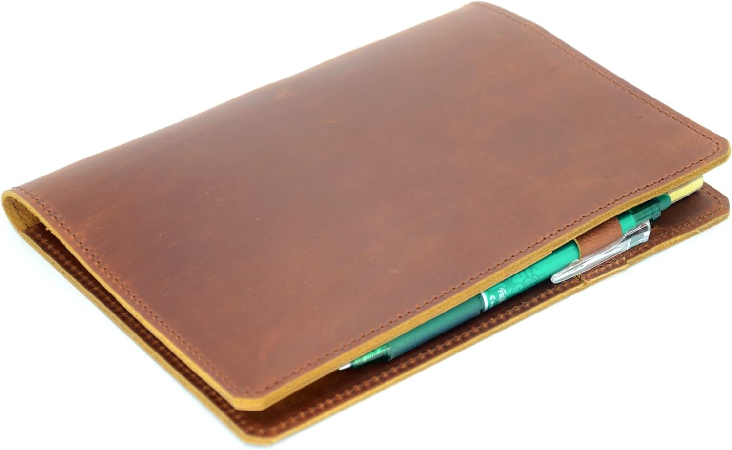 JJNUSA Leather Cover Compatible With Tops The Legal Pad Writing Pads 5" x 8", Legal Rule, Notebooks Distressed Genuine A5 Leather Cover 5" x 8", Brown