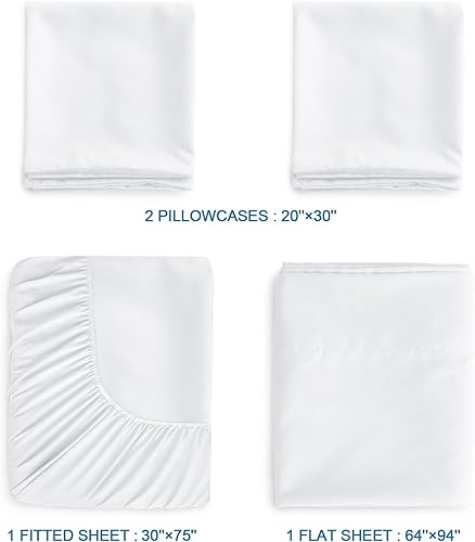 Vista 61 de SPRINGSPIRIT Juego de sábanas para cuna de 30 x 75 x 9 pulgadas, 4 piezas (paquete de 2), sábanas bajeras de tamaño cuna con cama individual