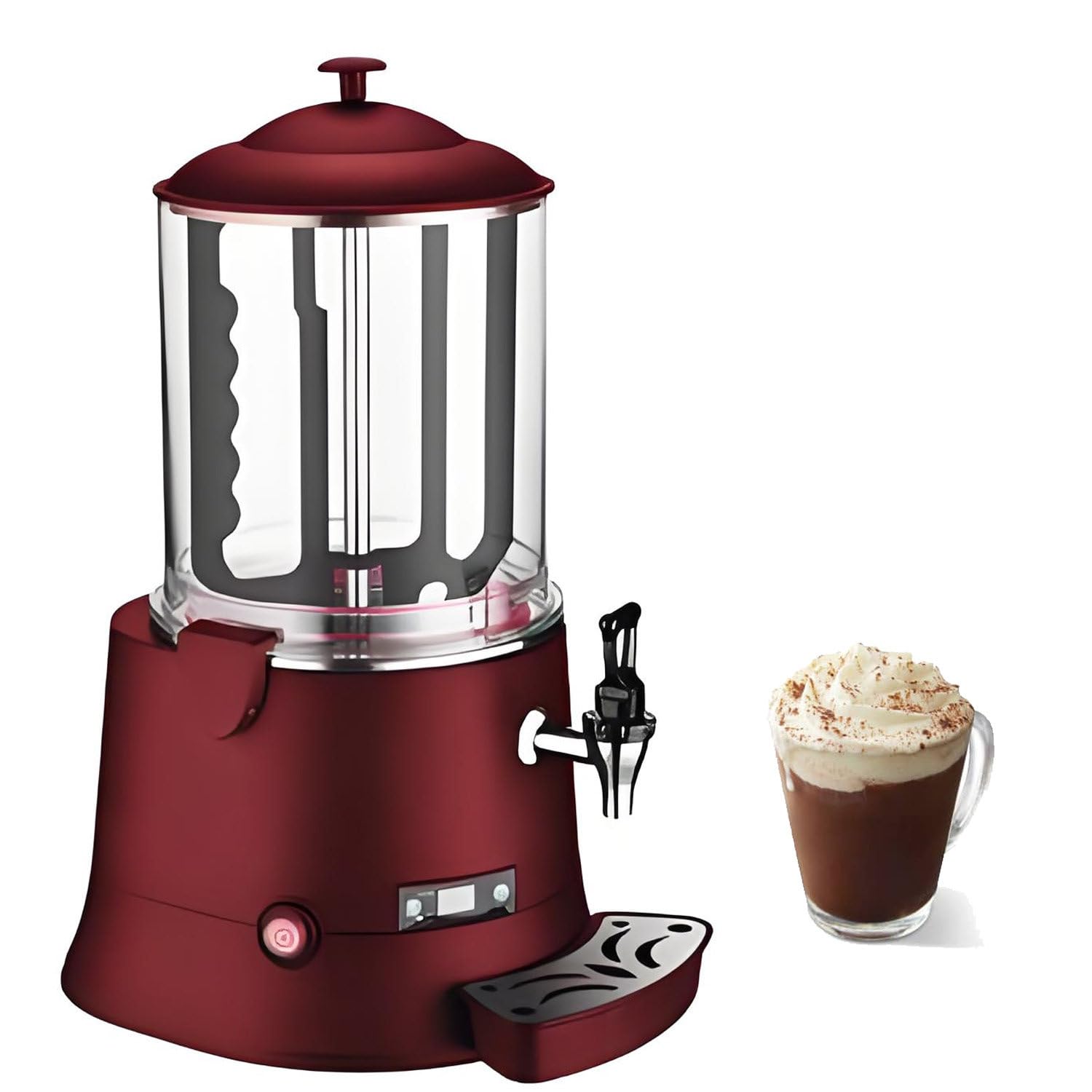CelyToe Hot Chocolate Dispenser 400W 5L/10L, with Adjustable Temp Red-10L