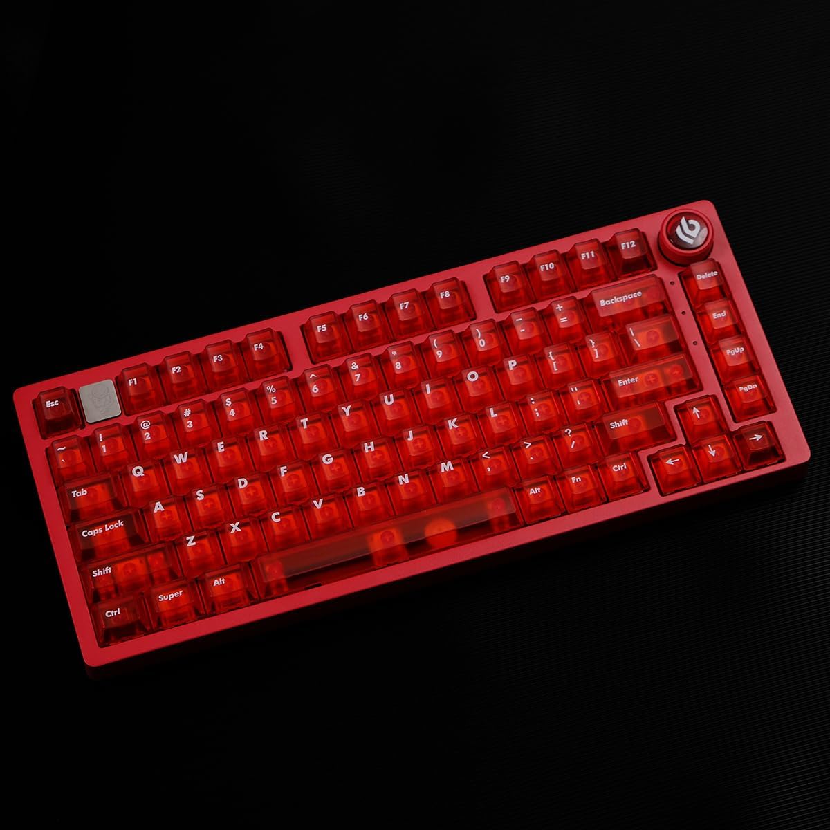 Sumgsn 122 Keys Red Transparent Keycaps Cherry Profile Matte Keycap Set Fit for 60% 65% 75% Cherry Mx Switches Mechanical Keyboard