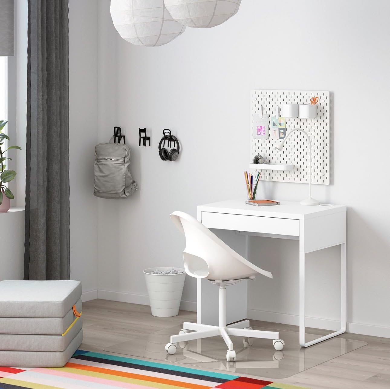 Ikea Biurko Mikrofonowe, Białe-73 X 50 cm