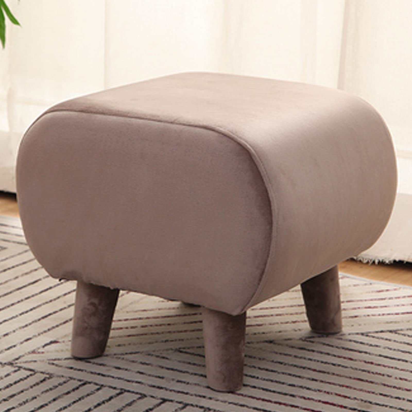 Repose-Pieds Rectangulaire en Flanelle Bas avec Pieds Amovibles