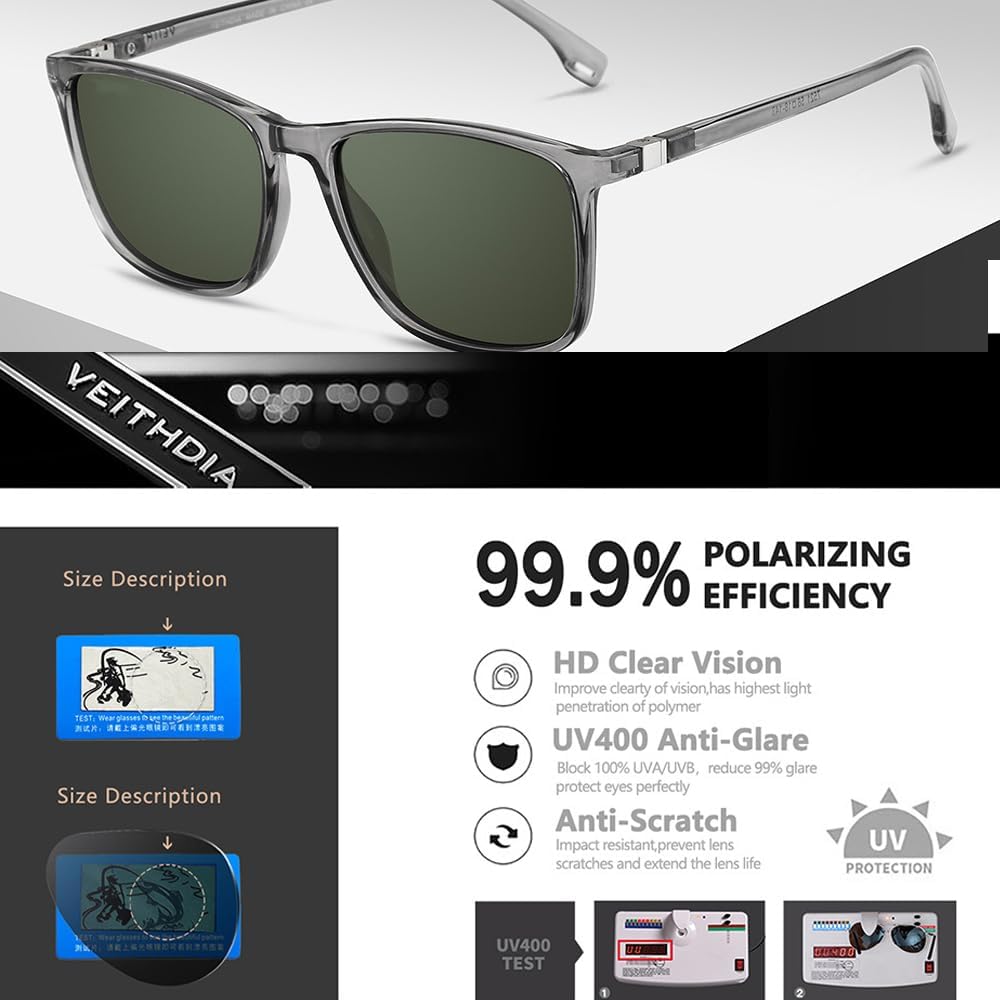 Sunglasses Men Polarized Sunglasses for Mens Womens Retro Lens for Driving Fishing UV400 Protection light For Sport - Image 7