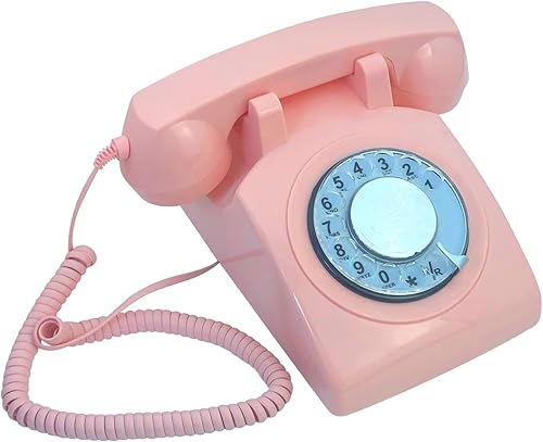 Miniatura 3 de Benotek Teléfono, Teléfonos fijos con cable para el hogar, teléfono retro de la vieja moda con teclado de marcación giratoria, teléfonos antiguos de
