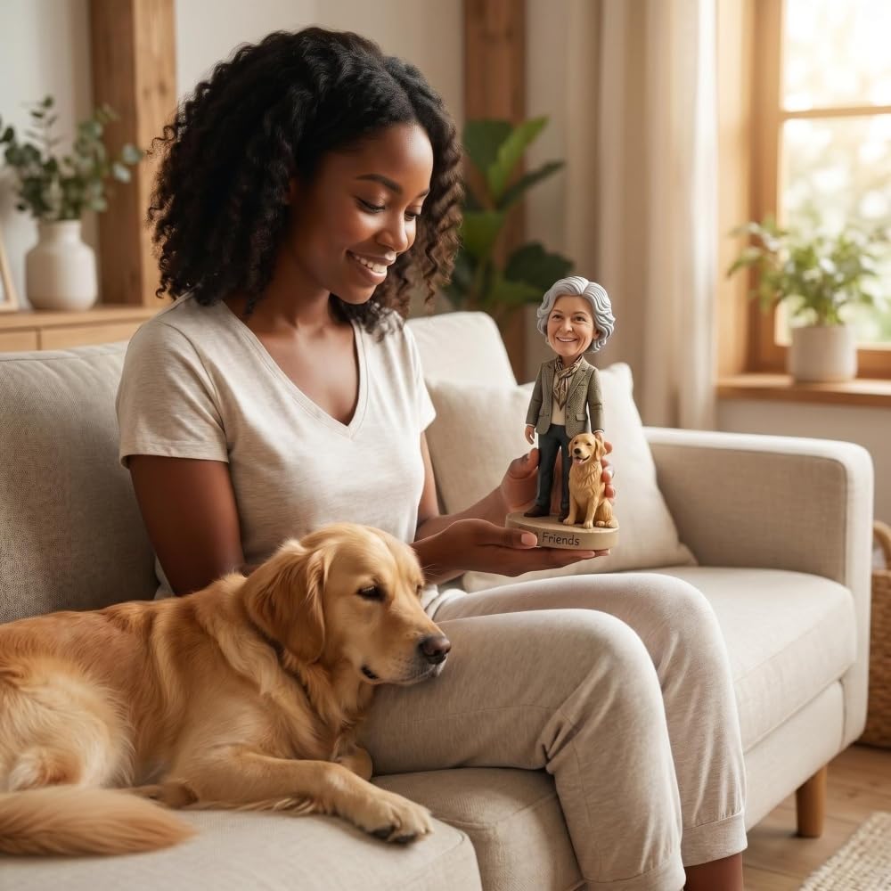 Personnalisée Figurine Bobblehead, Poupée en Pâte Polymère Fabriquée à Main