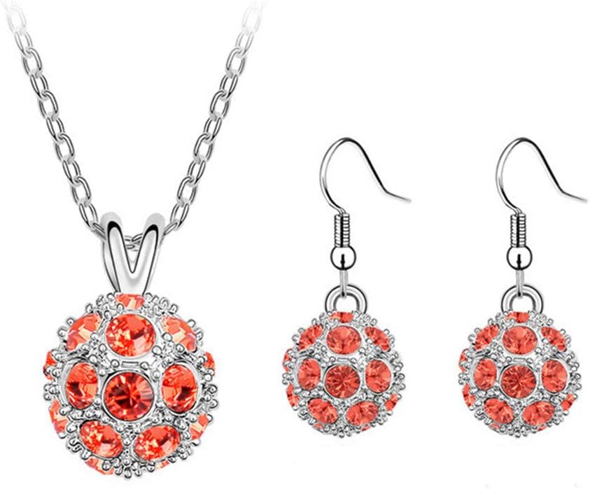 AIFEI Women Fashion Vintage Crystal Necklace Earring Set