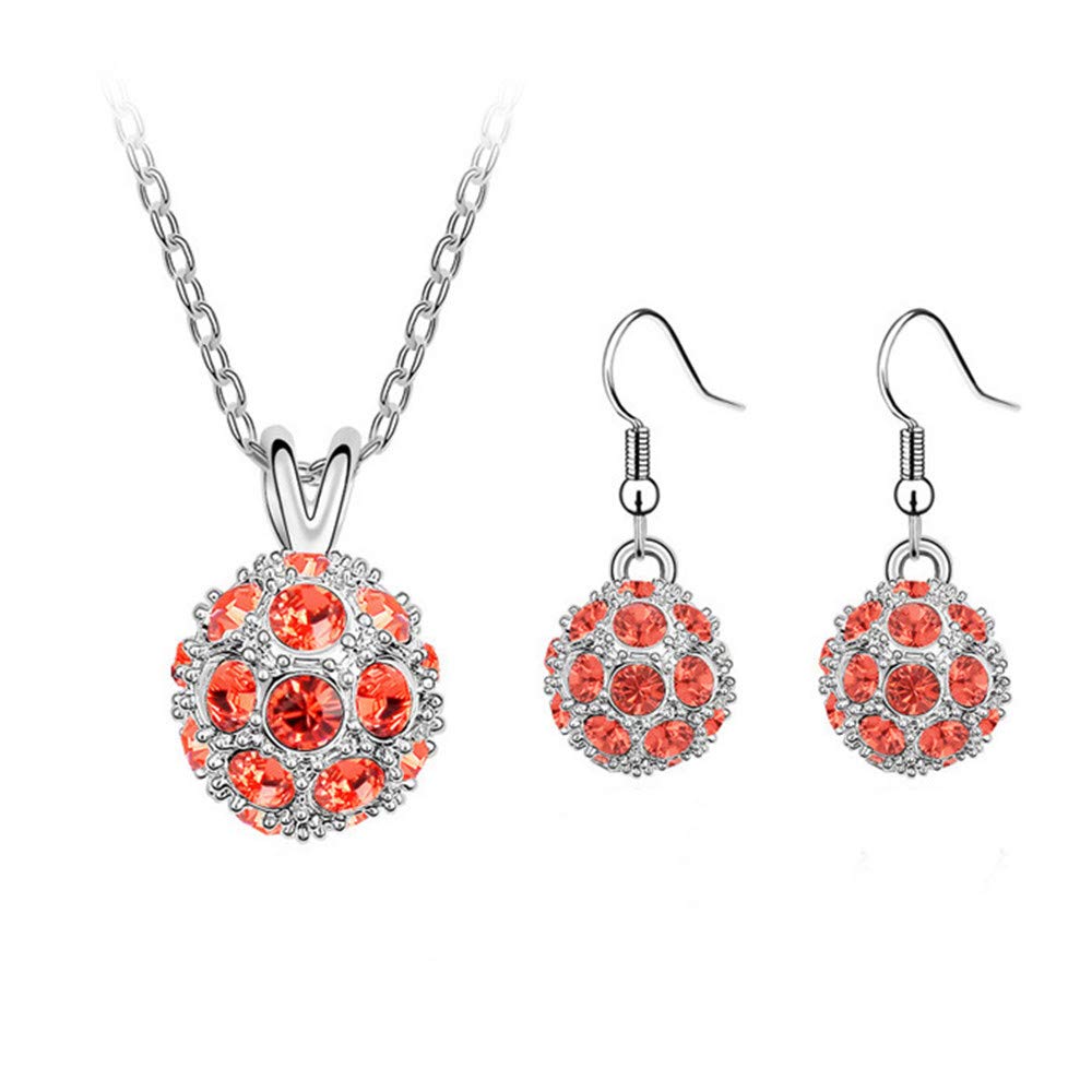 AIFEI Women Fashion Vintage Crystal Necklace Earring Set