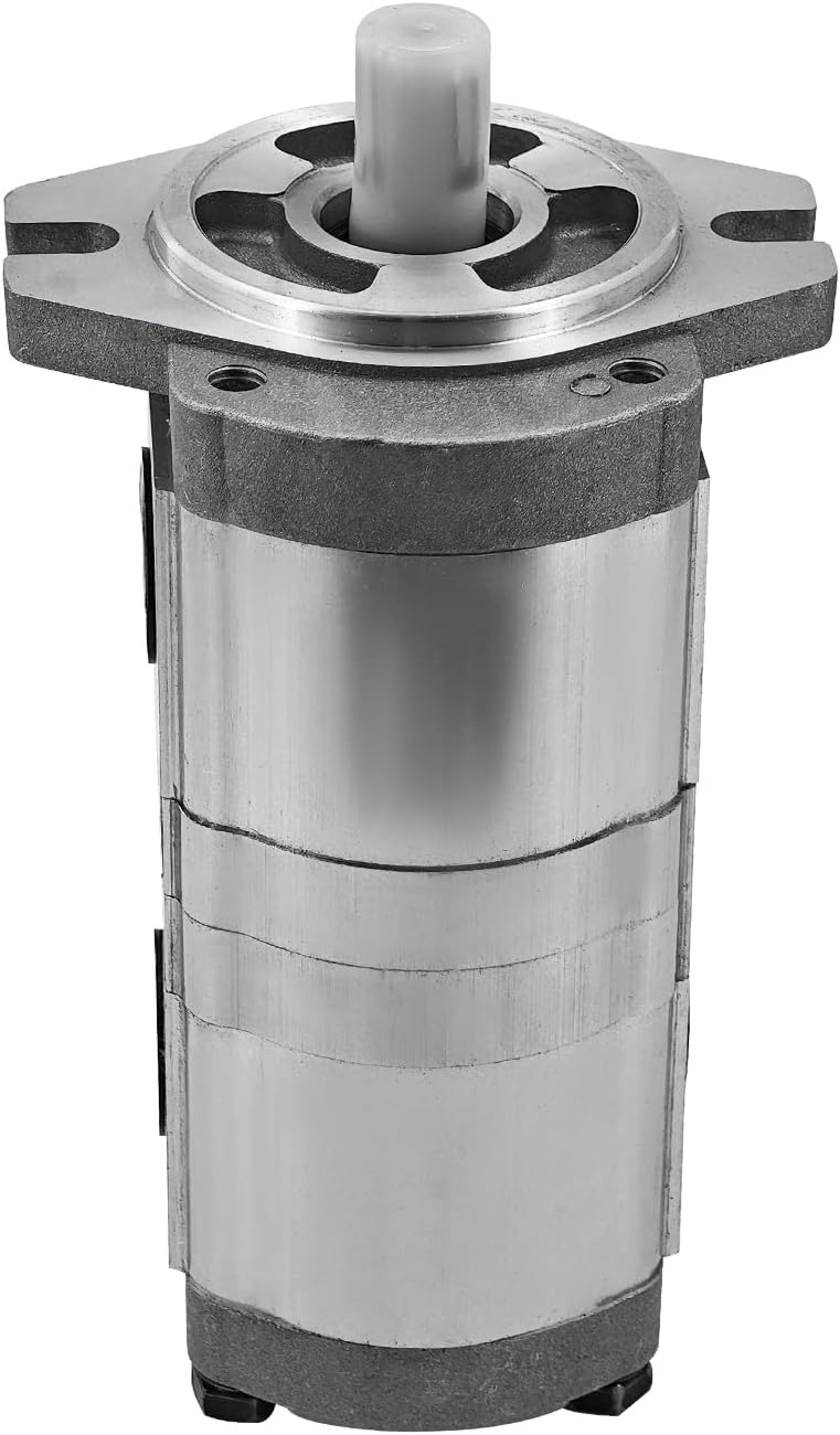 NEW HGP-33A-F6/6R Hydraulic Gear Pump Shaft 15.87mm 25MPa 1800RPM Hydraulic Tandem Double Gear Pump Keyed Shaft for Mini Excavator Lifting Agricultural Machinery Inlet 3/4" Outlet 1/2"