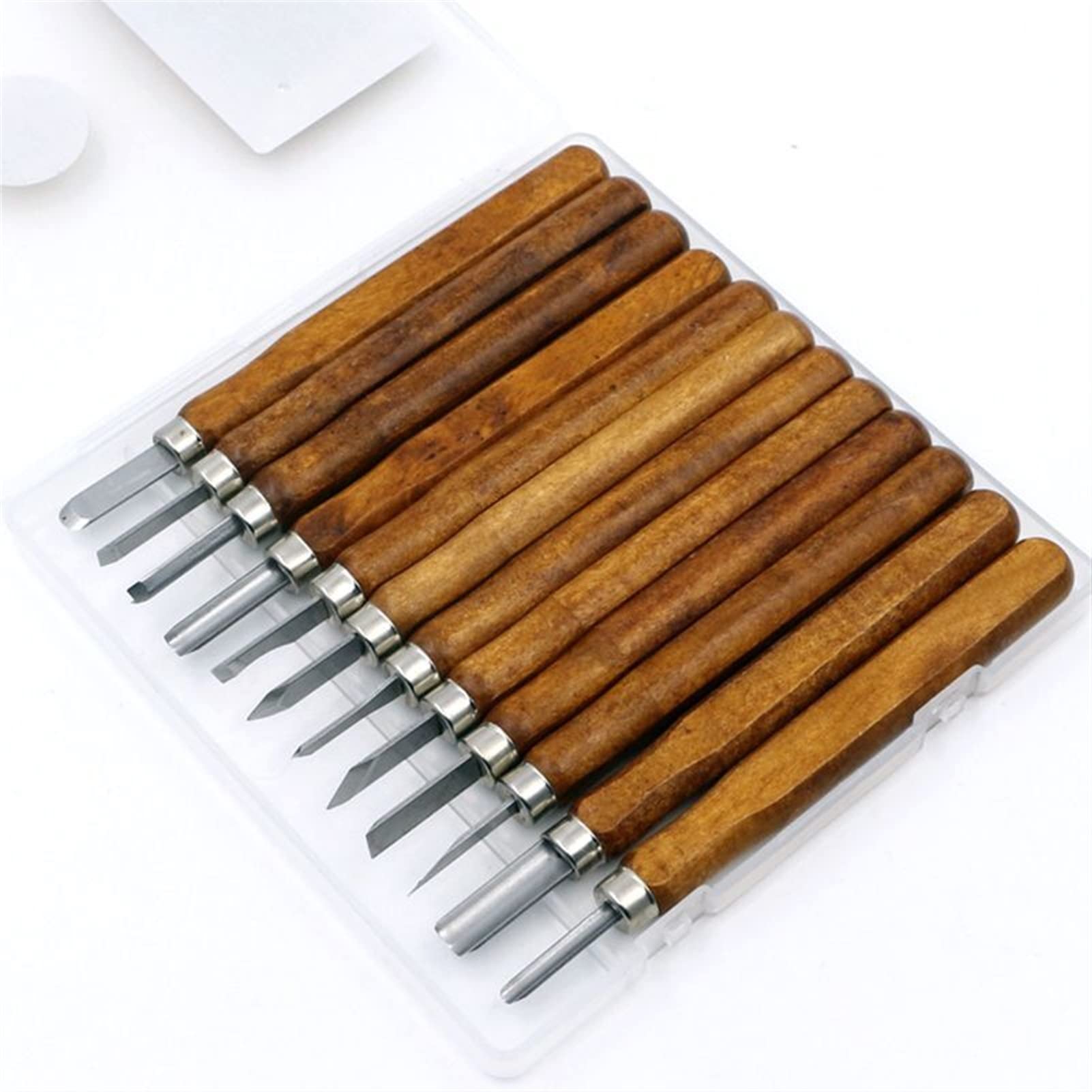 Cinceles para tallar Madera de 12 Piezas para Trabajos Sencillos de Corte de Madera, Herramientas de Bricolaje y Herramientas manuales detalladas/Sin Caja