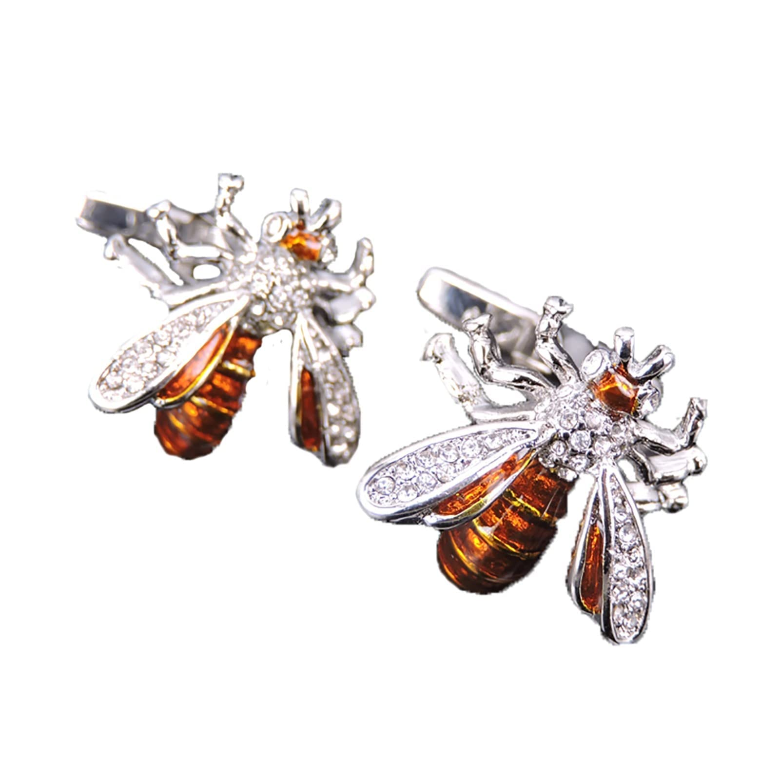 Gemelos, Camisa de Lujo de Gama Alta para Hombre, Camisa Francesa clásica de Abeja de Cristal de Animal Nuevo, Botones de Camisa de Esmoquin