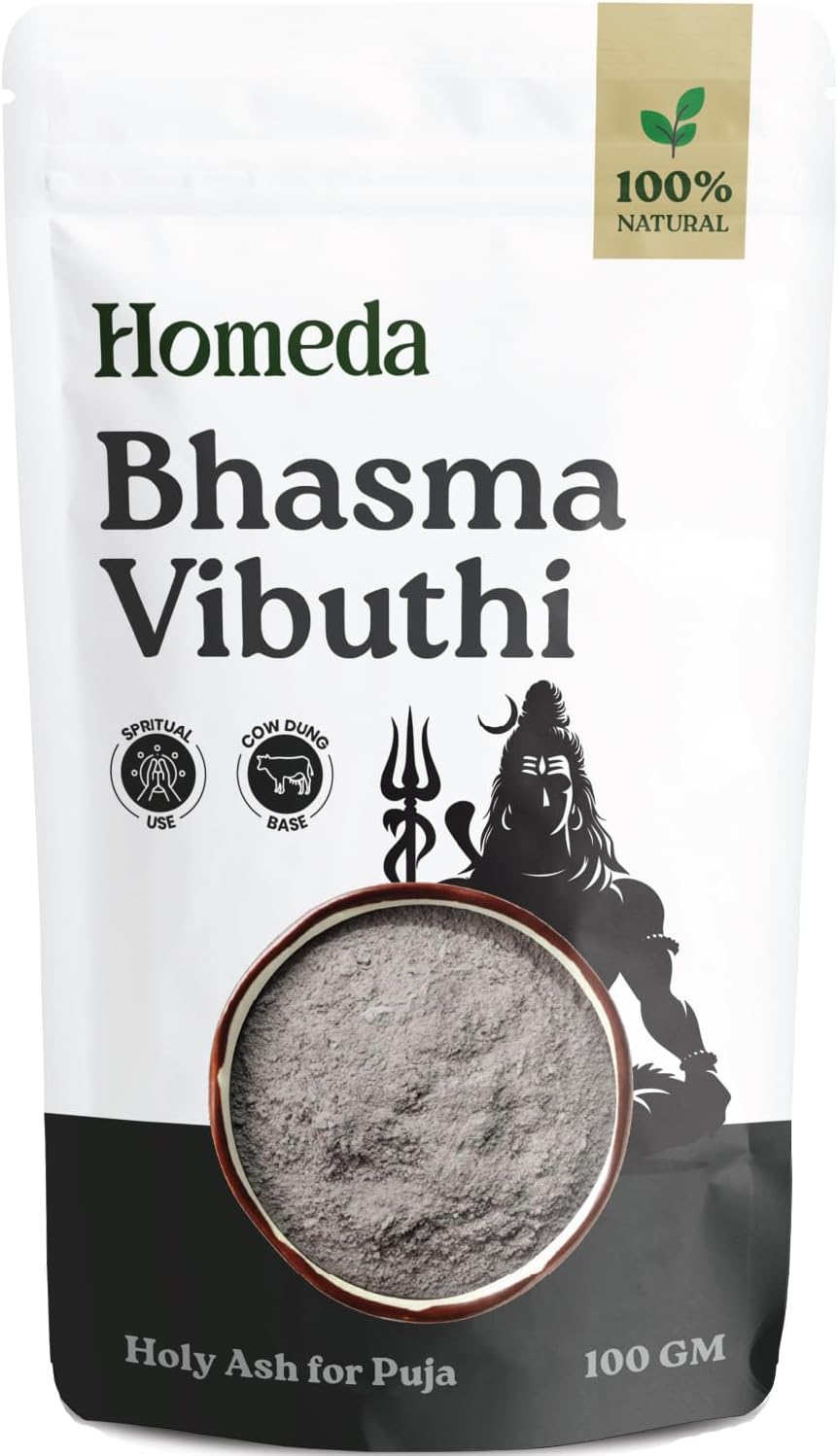 Shudh Online Vibhuti Bhasma, Vibuthi Pure Powder - Holy ash (100 Grams), Thiruneeru, Shiva Viboothi, Vibhooti, Bibhuti