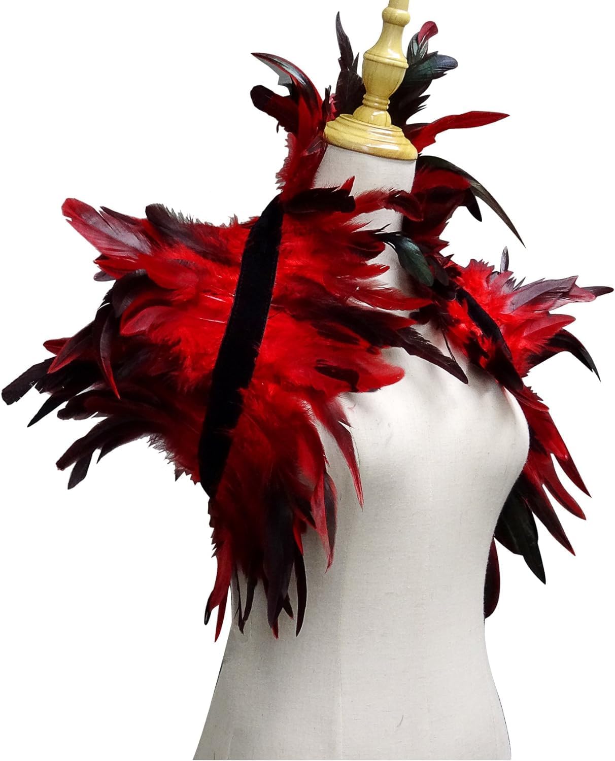 L'VOW Gothic Real Natural Feather Shrug Shawl Shoulder Wrap Cape Victorian Collar - Image 5