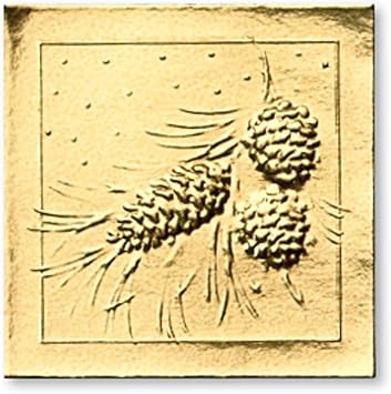 PaperDirect Gold Embossed Pine Bough Holiday Foil Seals, Self-Adhesive Stickers for Cards, Gifts, Crafts & Seasonal Mailings, Elegant Gold Foil Design Pack of 30