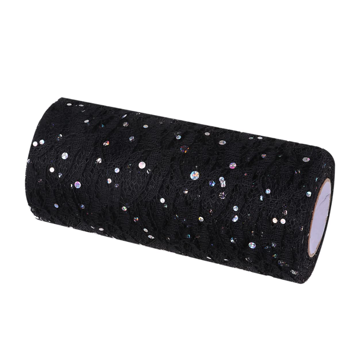 HOODANCOS Roll Tulle for Wedding Decoration Mesh White Ribbon Tulle for Decoration Lace Ribbon Lace Tulle Rool Glitter Ribbon Dining Table Decor Sparkling Tulle Fabric Spool Tulle Black