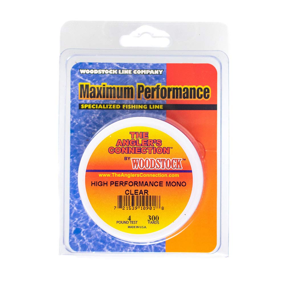 High Performance Mono Filament Fishing Line – Low Stretch, Clear Color, 300 Yards – 4 Pound Test