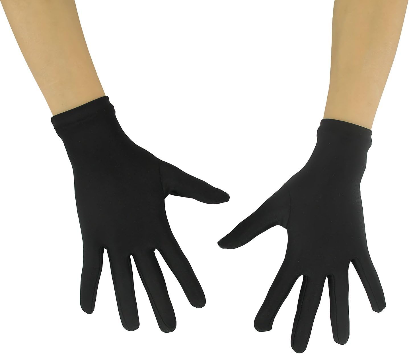 Ensnovo Adult 10" Wrist Length Spandex Full Finger Stretchy Short Glove