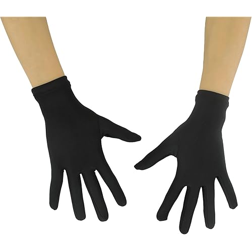 Ensnovo Adult 10" Wrist Length Spandex Full Finger Stretchy Short Glove