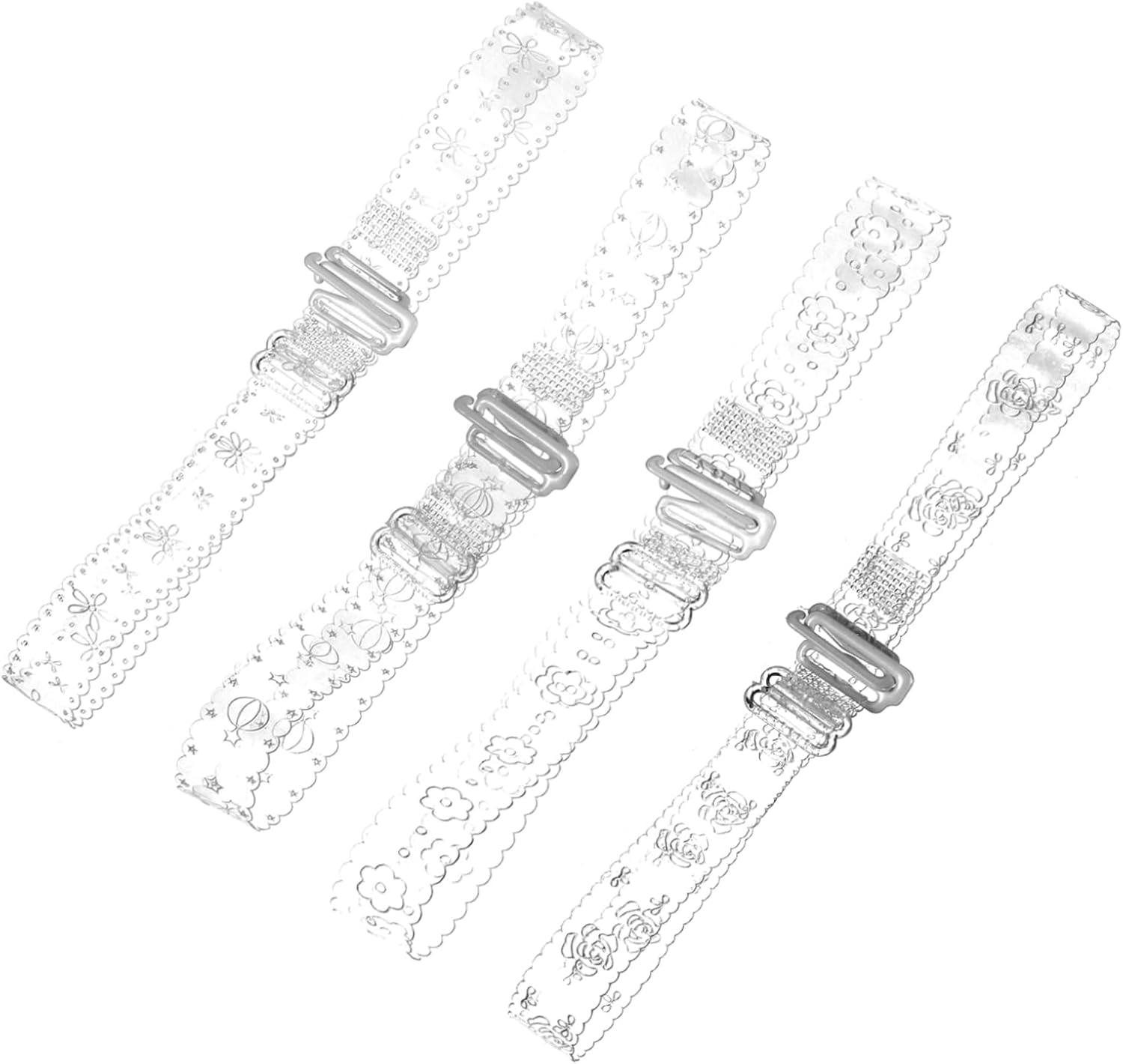 4 Pairs Invisible Replacement Bra Straps Tpu Anti-slip Adjustable