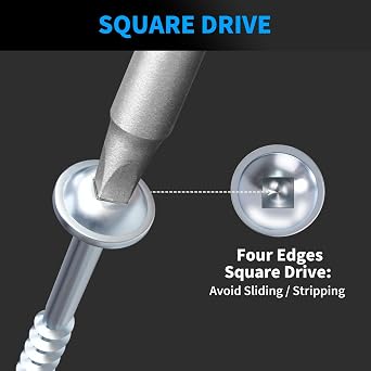 Pocket Hole Screws 1-1/4 Inch, FIXLINK Pocket Screws #8 X 1-1/4, 600 PCS, Zinc Coated Pocket Hole Screw for Indoor Outdoor, Square Drive, 150MM Drive Bit Included