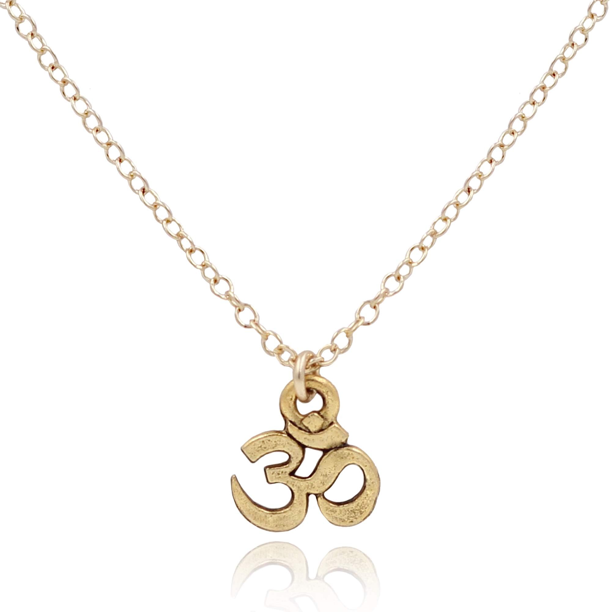 MaeMae (Aum) Om Spiritual Charm Necklace 14K Gold Filled | Hope & Inspirational Jewelry 16?-18?, 100% Lead-Free & Hypoallergenic, Dainty & Durable