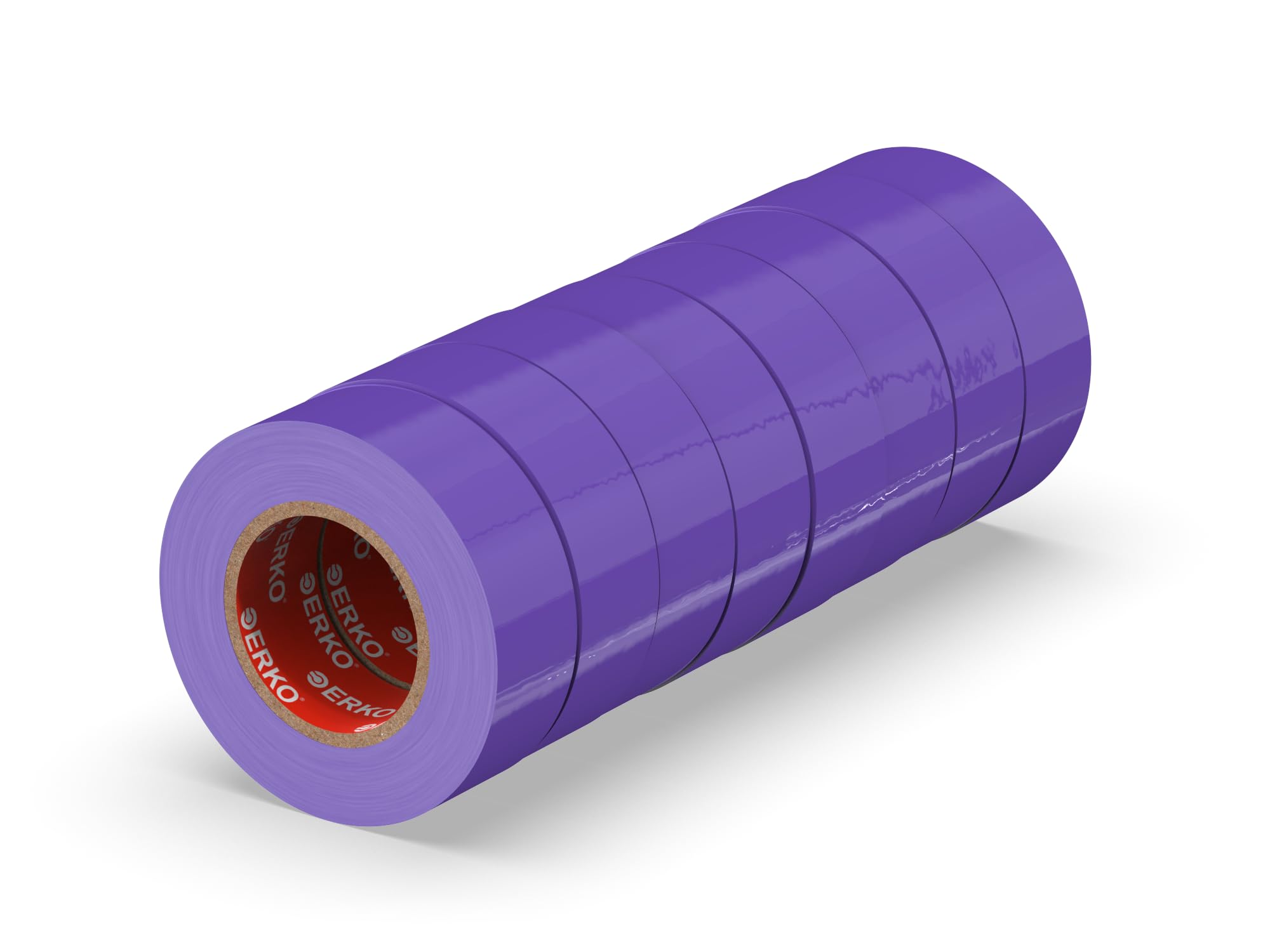ERKO Electrical Insulation Tape PVC 3/4in x 66ft, 8pk, Purple