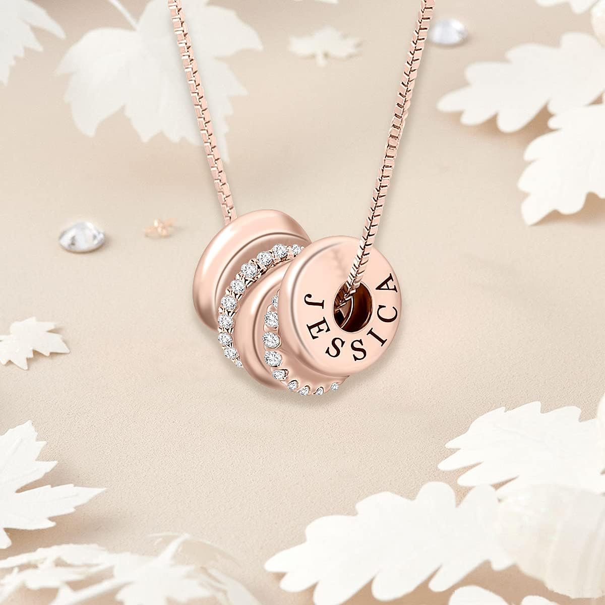 Eternal Love Personalized Mother Name Necklaces with 2-8 Engraved Name Beads Custom Family Necklace for Mother's Day Women Wife
