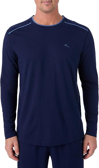 Tommy Bahama Mens Long Sleeve Crewneck Cotton Blend Essential T-Shirts Top