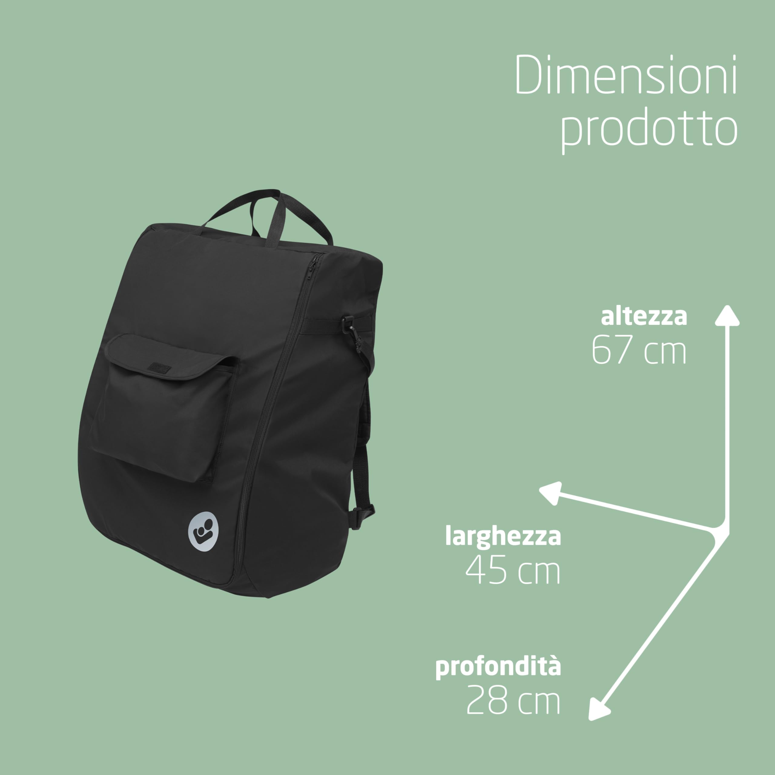 Maxi-Cosi Ultra-Compact Borsa da viaggio per passeggino, 67 x 45 x 28cm, compatibile con i passeggini Maxi-Cosi Lara2 e Jaya, colore Nero