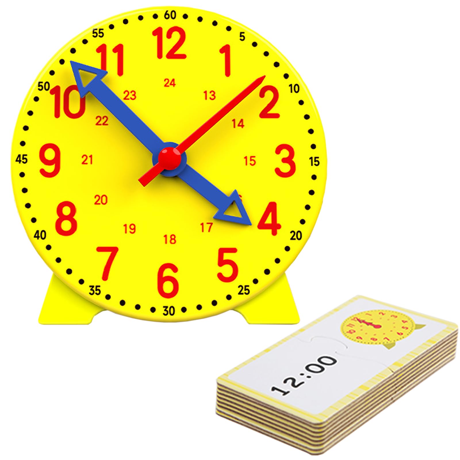 Gioco Orologio Bambini, Orologio Educativo Learning Resources Set di attività di Lettura dell’Ora Giochi Matematica Modello di Orologios Didattico con 12 Carte Didattiche, per Ragazzi, Ragazze