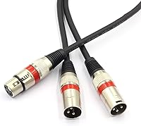 Vista 7 de SiYear - Cable divisor XLR hembra a macho dual de 3 pines y cable de parche en Y para micrófono, adaptador de audio equilibrado (50CM)