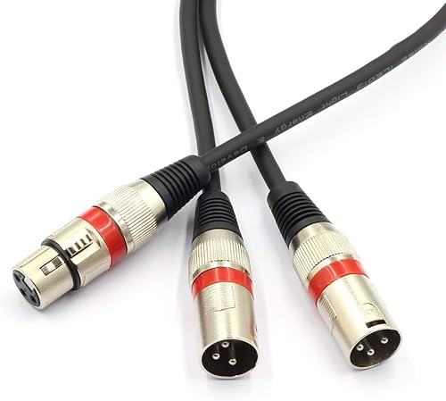 Miniatura 34 de SiYear Cable divisor XLR - XLR macho a doble hembra de 3 pines, cable divisor de micrófono equilibrado, adaptador de audio (19.7 in/1.5 pies)