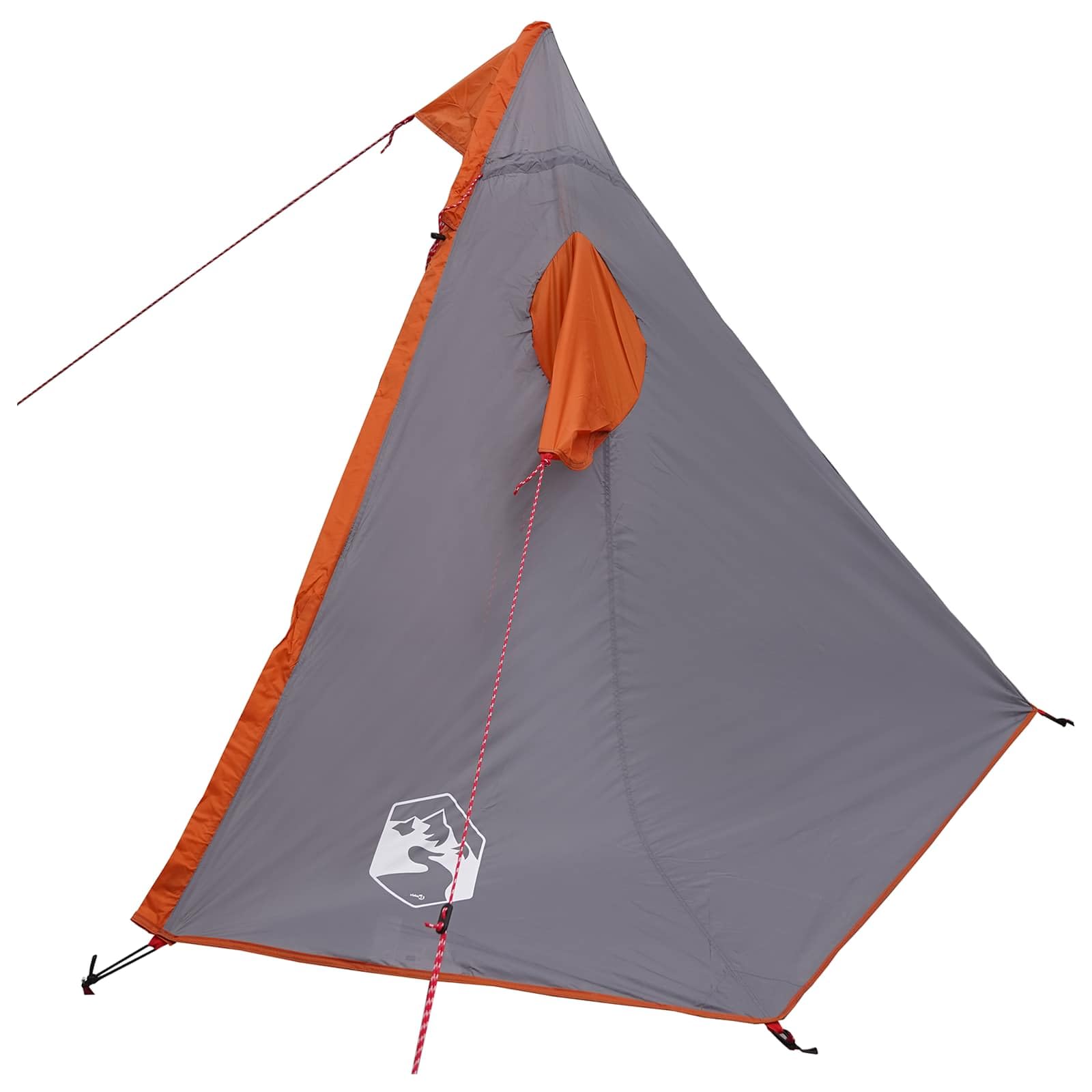 2-in-1 Regenponcho mit Kapuze Grau und Orange aus 185T Polyester PU-beschichtet 262x126 cm, wasserdicht, leicht, mit Tragetasche, Camping, Wandern, Outdoor, UV-Schutz