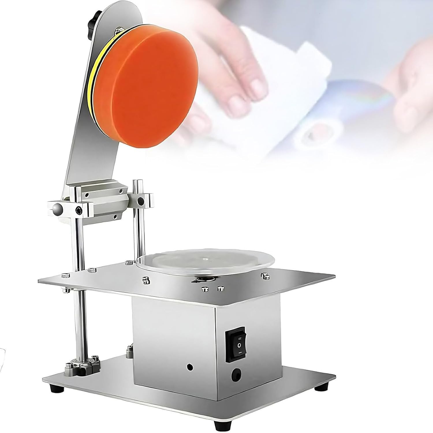 Disc Scratch Repairing Tool,Adjustable Speed Polisher with Stainless Steel Chassis for Data Recovery & Scratch Removal of Optical Discs