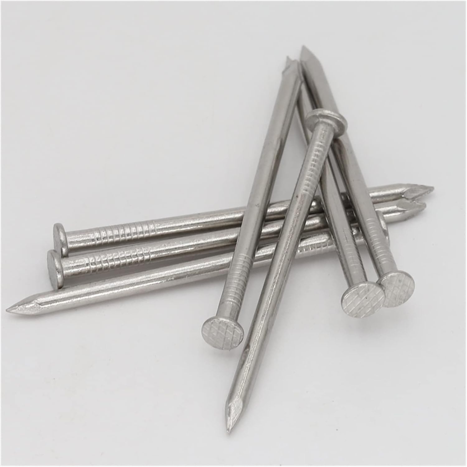 YANGQI yaoqijie 15mm 20mm 27mm 30mm 40mm 50mm 65mm Length 201 304 Stainless Steel Ceiling Grid Floor Wall Cement Flat Brad Concrete Nail Lasting (Color : 1000Pcs 15mm 201ss)