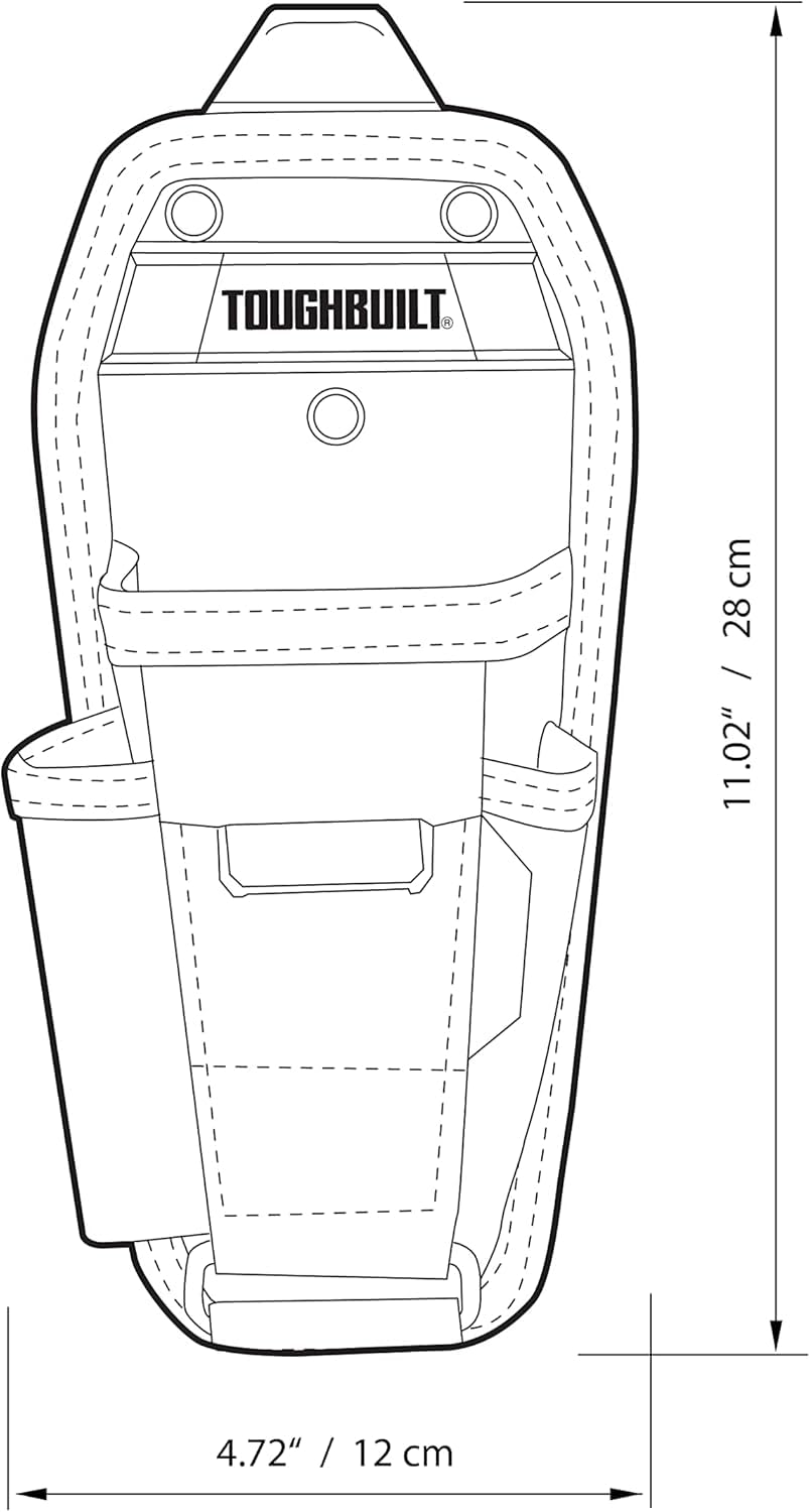 ToughBuilt - Pochette à Outils pour Pinces – Poches et Boucles, Clip pour mètre Ruban, Tournevis, Porte-Crayon, Accessoires de Support à Outils réglables, Organiseur Multi-Outils