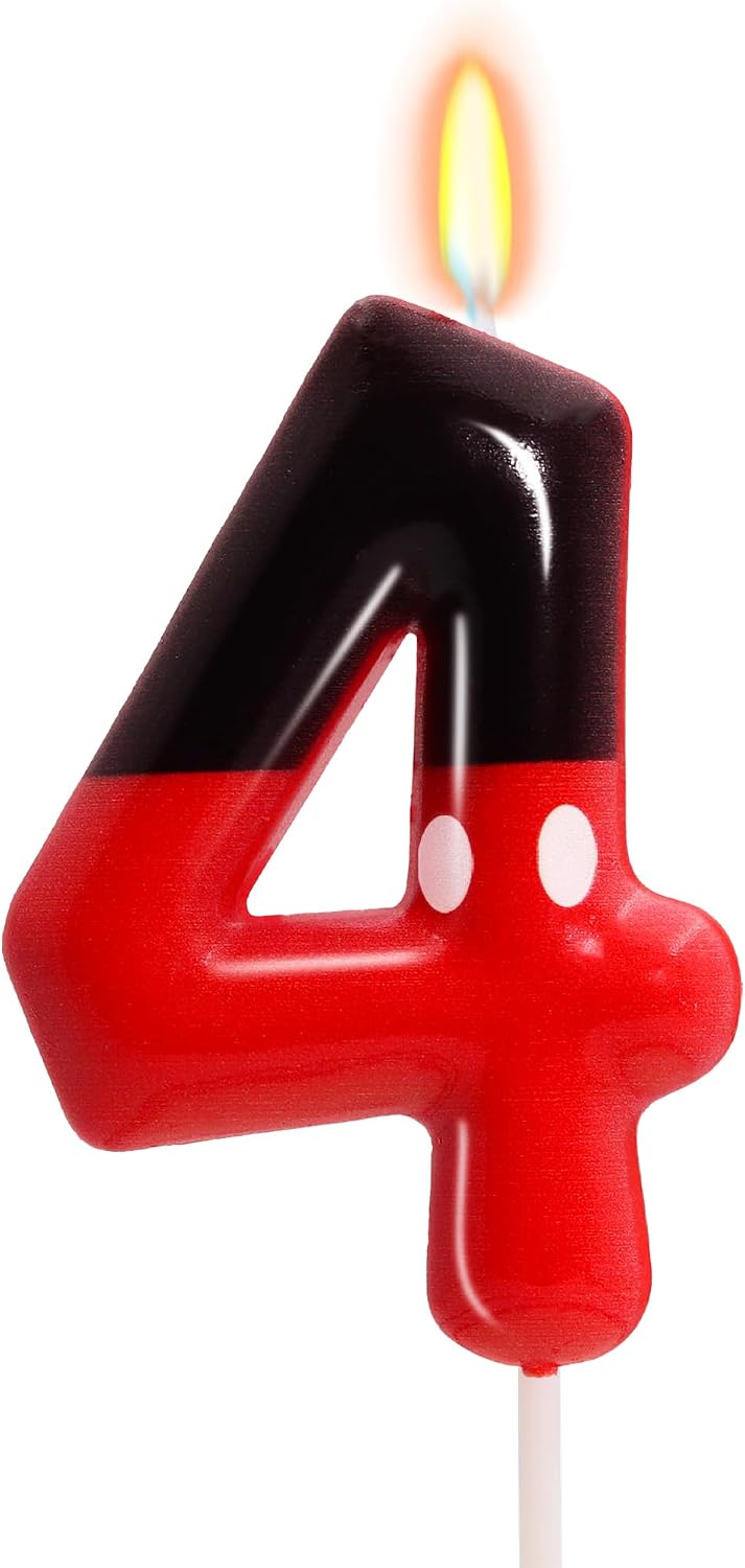Red Mouse Number 1 Birthday Candle，First Birthday Decorations Kids