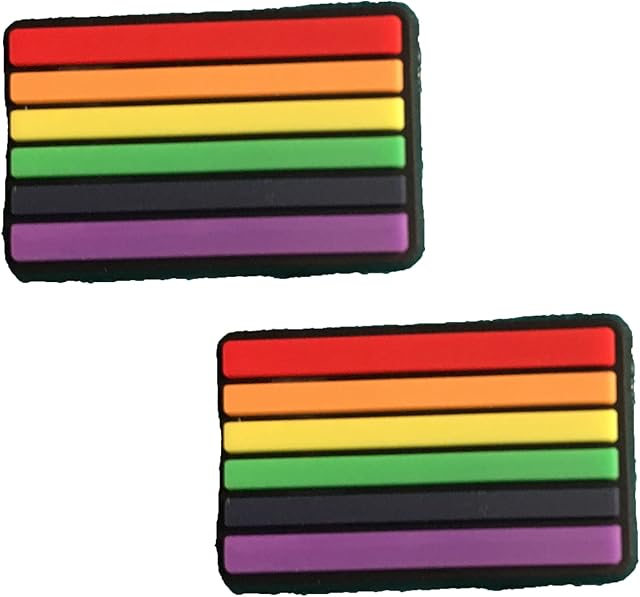 2 Rainbow Flag Shoe Charms For Crocs & Jibbitz Wristbands
