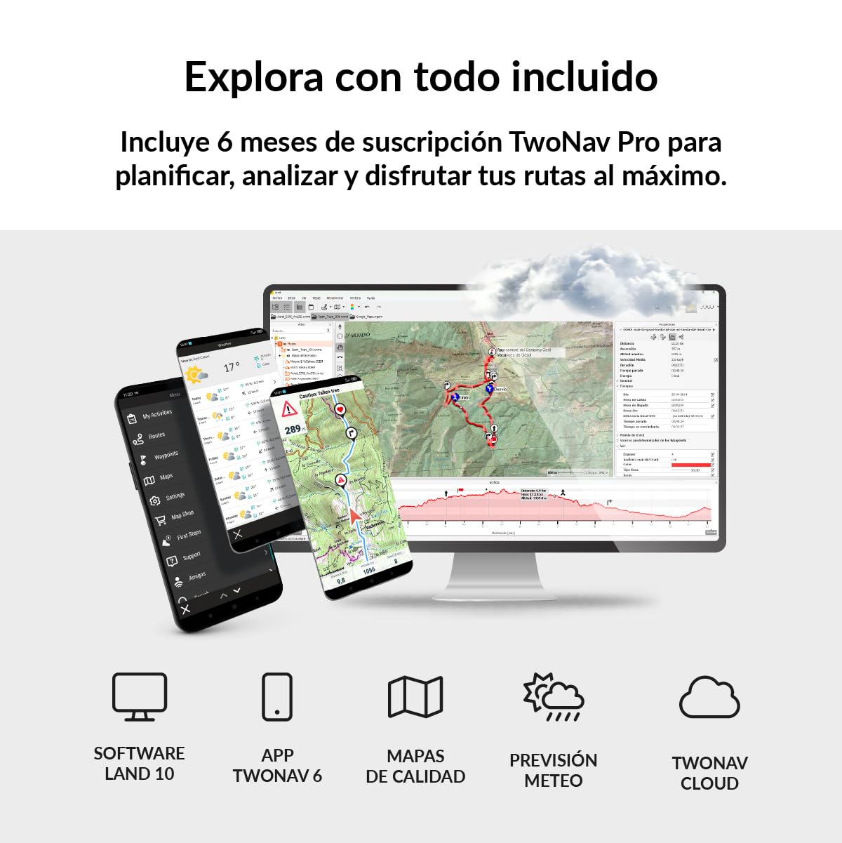 TwoNav Cross Plus (64 GB) + Mapa Completo España IGN Topo 1:25.000 Instalado, GPS con Pantalla 3.2 Pulgadas para MTB, Ciclismo, Trekking o Senderismo