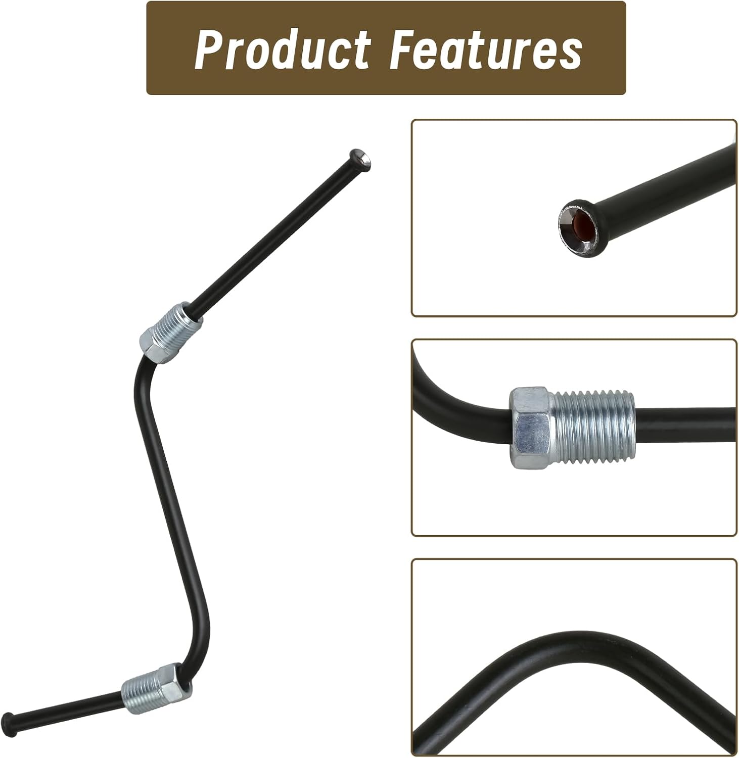 MuHize Right Front Brake Line/Tube - Brake Tube Caliper To Flex Hose No.4 Fit for 2003-2009 Toyota 4Runner 2007-2010 FJ Cruiser Replacement 47314-35320 4731435320