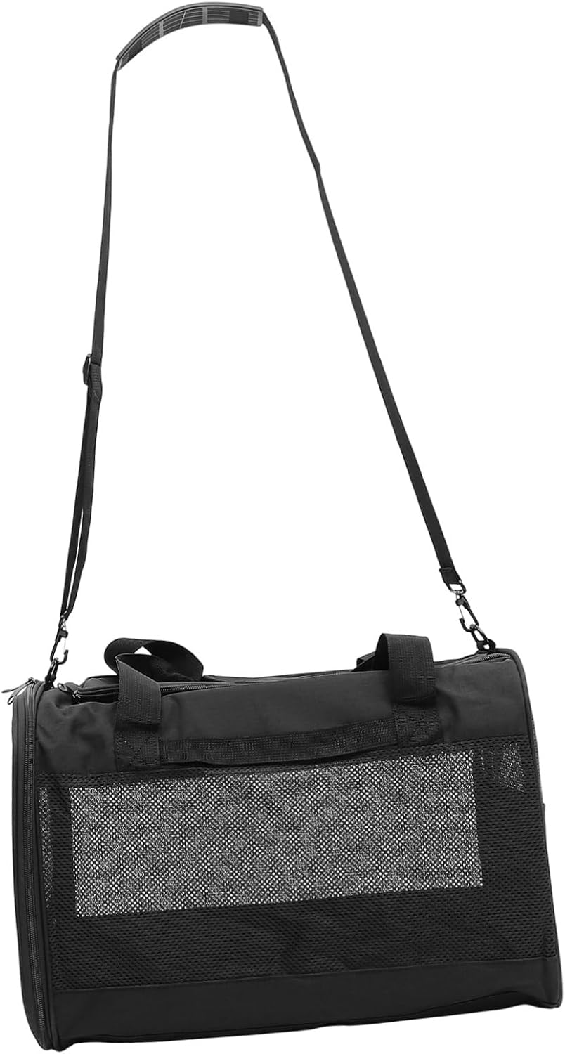 SUPVOX Wear-Resistant Folding Dog Carrier Shoulder Strap Breathable Oxford Convenient Pet Sling for Cats and Puppies Portable and Lightweight Travel Bag Black