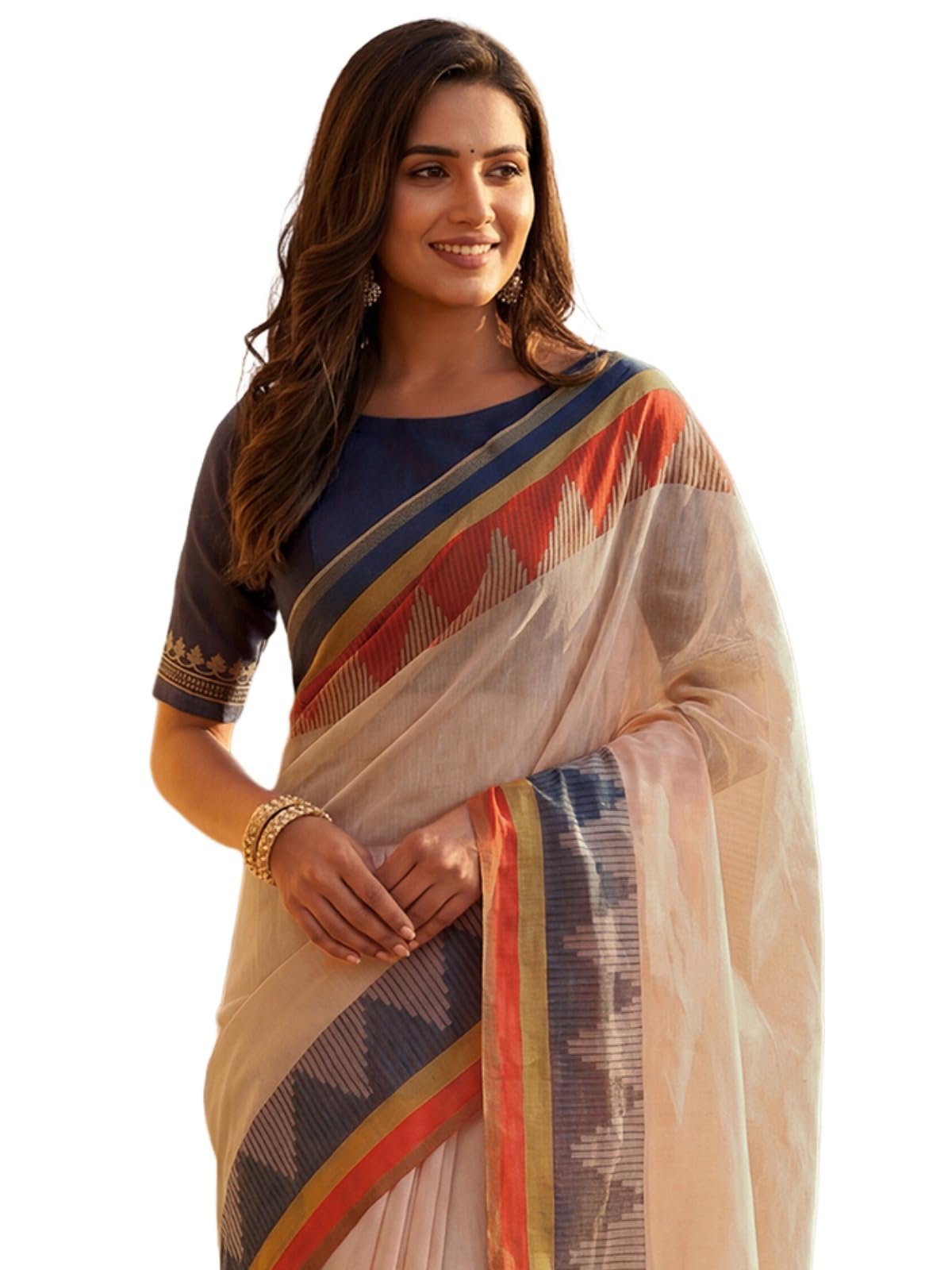 satrani Women's Linen Printed Ready To Wear Saree with Unstitched Blouse Piece-picture-25