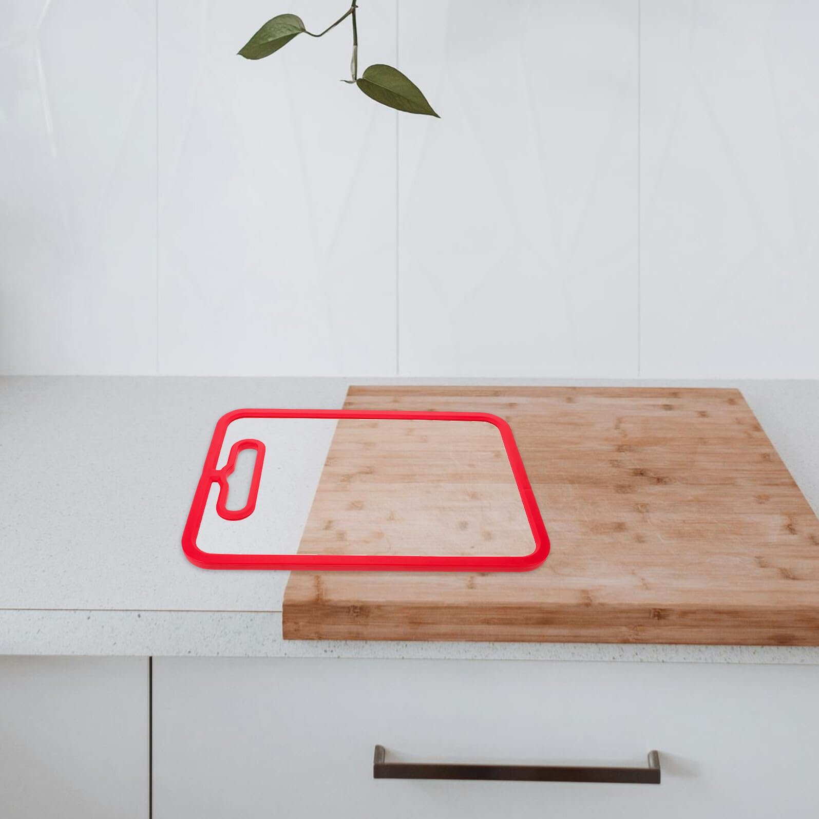 Tagliere Bifacciale in Vetro Temperato Rosso 12, 58x8, 65 | Vetro e Silicone, Superficie Liscia e Pattern Antiscivolo, Leggero e Resistente al Calore per Picnic e Incontri All'aperto