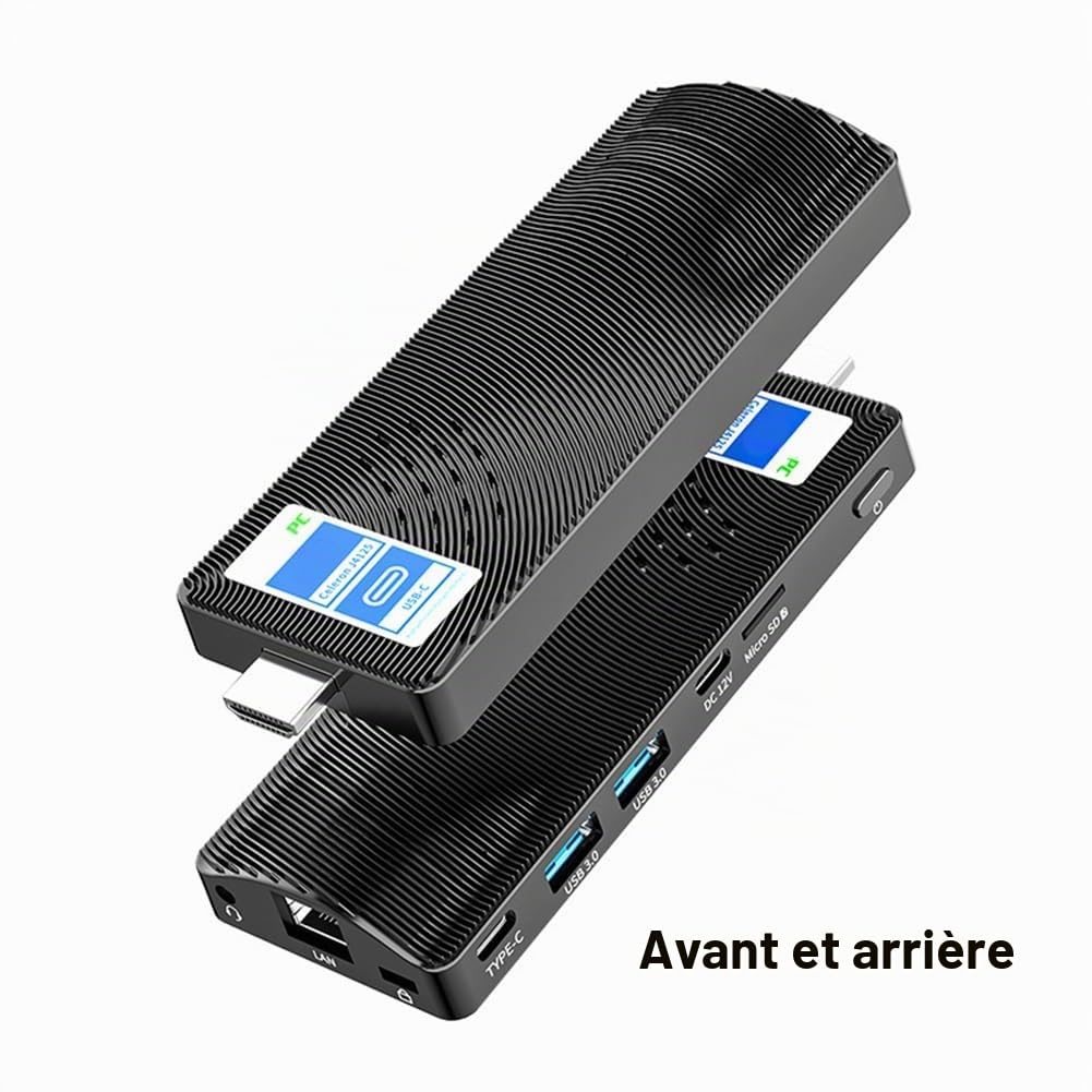 Mini PC Stick J4125 Win 11 Pro Fanless 8 Go 128 Go WiFi5 2.0 Computer Ordinateur Ordinateur D'Ordinateur Portable Compatible 4K