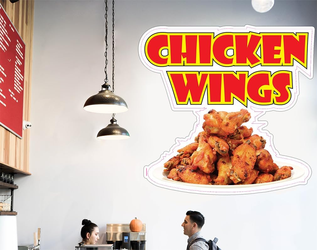 Die-Cut Sticker Multiple Sizes Chicken Wings Style A Restaurant & Food Chicken Wings Indoor Decal Concession Sign Brown 36in Longest Side