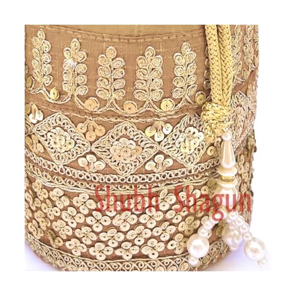 Shubh Shagun Woman's Silk Work Handbag Potli Bag - Image 7