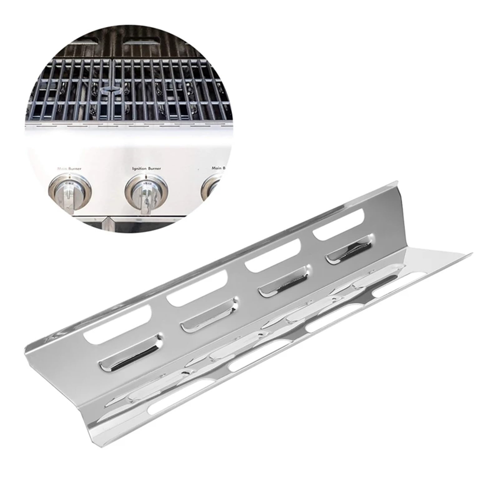 Bruciatore A Gas per Barbecue Pezzo di Ricambio for griglia a Gas con diffusore di Calore in Acciaio Inossidabile da 2/4 Pezzi(2 PCS)